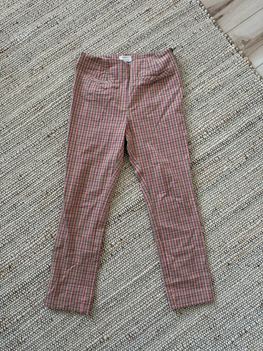 Anthropologie pink Plaid Slim Pants